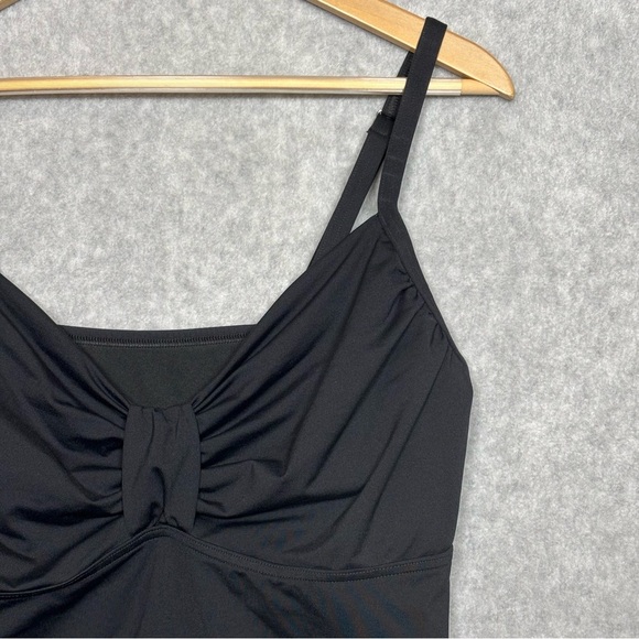 Lands’ End Swim Retro Ruffle Tankini Swim Top-Jet Black-Women Size 14 - Picture 2 of 4